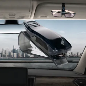 Clip para gafas de parasol de coche soporte gafas de sol multifunción negro transparente