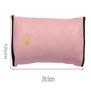 Fundas de cinturón de seguridad de ante rosa para niños con bordado de sol, tamaño 12x28.5 cm.