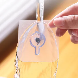 Adhesivo de pared transparente para tornillos, gancho sin rastro para marco de fotos.