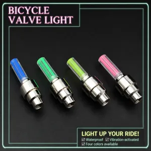 LED lampe de valve de pneu de vélo étanche lumières de jante colorées pour nuit 4pcs