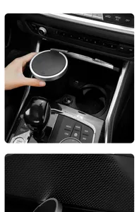 Poubelle de voiture tasse type poussoir boîte de rangement auto cendrier étanche portable