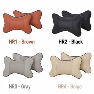 Car leather headrest neck pillow breathable bone pillow car seat cushion pair