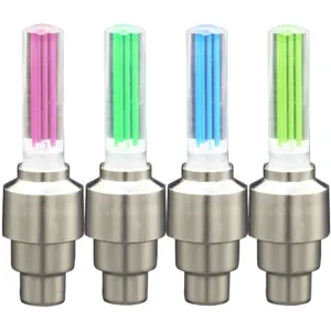 Lampes LED de valve de pneu colorees pour velo voiture moto roues accessoire de securite de nuit