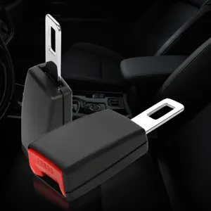Prolunga universale per cintura di sicurezza auto fibbia lingua metallica nera