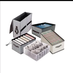 Ensemble de boîtes de rangement en tissu multifonctionnelles avec couvercles pour vêtements.