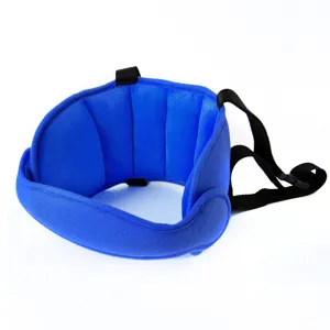 Child car seat head support band baby head fixing sleep aid protection pad blue soft