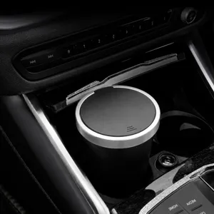 Poubelle de voiture pour porte-gobelet mini bac à poussoir conteneur de rangement auto portable