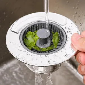 Bouchon d'Évier de Cuisine Filtre de Vidange Pop-Up ABS Acier Inoxydable Panier Filtre Anti-Obstruction Pour Bac d'Évier