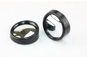 Auto dode hoek spiegel groothoek rond convex 2 stuks zwart frame achteruitkijkspiegel