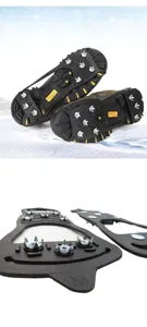 Eisspikes Schuhkrallen mit Metallspitzen und robustem Gummi fuer Winterschnee Gehdetails.