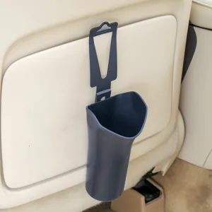 Car back seat umbrella holder waterproof hanging storage bucket multi-functional trash bin organizer