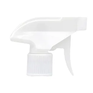 White plastic trigger sprayer detail view, replacement spray nozzle pump for bottles cleaning tool.