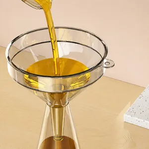 Embudo de Plástico para Cocina Transparente Gris Translúcido Embudo de Líquidos Tamaño Pequeño y Grande Herramienta de Cocina