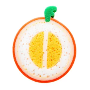 Éponge épaissie en forme de fruit pour la vaisselle de cuisine et le nettoyage quotidien.