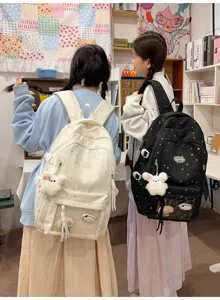 Japanischer Stil niedlicher Sternmuster transparenter Rucksack Schultasche Große Kapazität