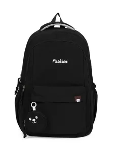 Zaino in tela nero di grande capacità borsa scolastica casual con carino portamonete