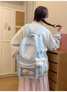 Japanischer Stil Stern transparent große Kapazität Schulrucksack süße Schultasche für Jugendliche