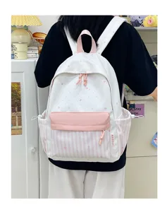Leuke Japanse stijl ster gestreepte kleurenblok grote capaciteit studentenrugzak voor school