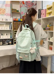 Japanischer Stil niedlicher Stern transparente Vordertasche Kapazität Student Schulrucksack