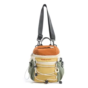 Lightweight colorblock outdoor backpack multi-pocket casual daily commuter sling bag women