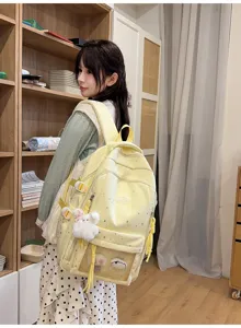 Japanischer stil gelber stern transparenter großer kapazität schüler rucksack neu.