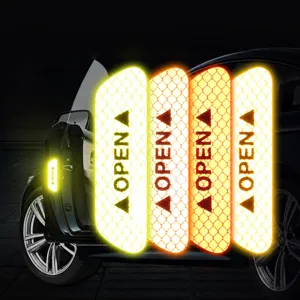 Car Door Open Reflective Warning Sticker Diamond Grade Safety Anti Collision Decal Auto Exterior Accessories