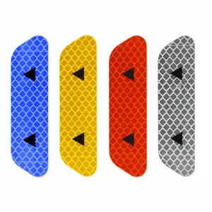 Reflective car door open warning sticker diamond safety anti-collision reflective decal set