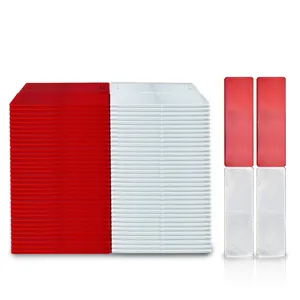 Red and white vehicle reflective strips plastic safety reflectors for trucks and trailers set