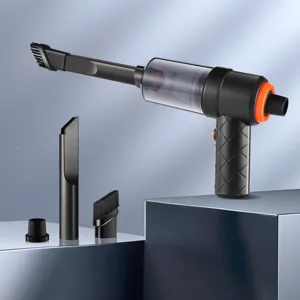 Mini handheld wireless vacuum cleaner, portable powerful car and home cleaning tool with nozzles.