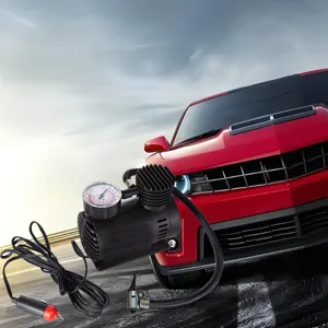 Compressore d'Aria Portatile per Auto da 12V Pompa di Gonfiaggio Elettrica per Emergenza Veicolo Manometro Digitale Accessori