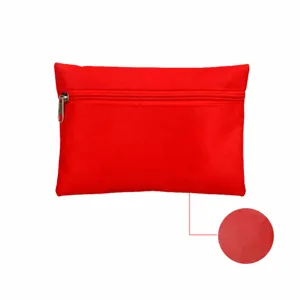Portable red first aid bag waterproof oxford storage pouch for outdoor travel emergency use.