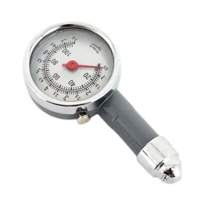 Präziser mechanischer Auto-Reifendruckprüfer mit klarem Zifferblatt und Metall-Düse.