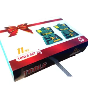 11pcs car repair tool set portable hardware kit emergency tool box with gift box packaging