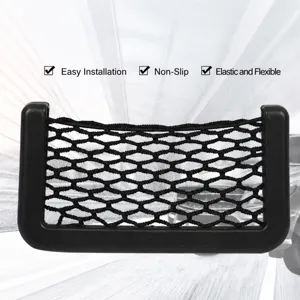 Red de Almacenamiento para Coche Bolsillo de Malla Adhesiva Universal Organizador Elástico para Interior de Coche Soporte para Teléfono Bolsa de Almacenamiento