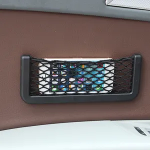 Bolsa de red para almacenamiento de coche organizador elastico adhesivo soporte telefono