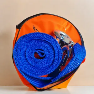 Correa de Remolque de Coche Resistente Cuerda de Rescate de Emergencia Con Ganchos Metálicos y Bolsa de Almacenamiento Cordón de Tracción de Nailon