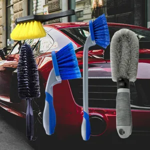 Car wash brush set wheel hub cleaning tools durable automotive tire brushes for auto care.