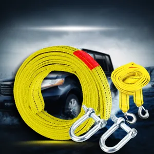 Sterke 4m 5t nylon sleepkabel sleepriem voor auto noodhulp met U-vormige haken.