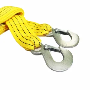 Sterke 3m auto sleepriem met dubbele metalen haken voor noodsituaties en voertuigredding.