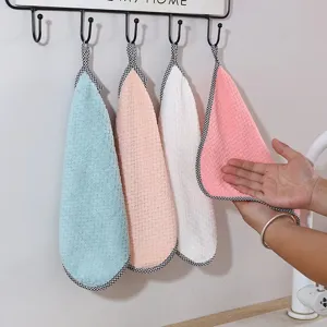 Κρεμαστή πετσέτα χεριών από κοραλλιογενές fleece, παχύ απορροφητικό πανί κουζίνας.