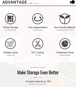 Plastic drawer divider adjustable storage organizer DIY partition for home use detail view