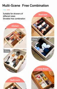 Plastic drawer divider adjustable storage partition for kitchen bedroom organizer 10pcs
