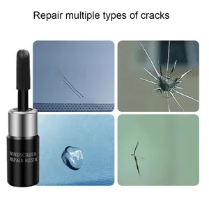 Voorruit glas reparatie hars kit, ontworpen om verschillende autoruitbarsten te herstellen.