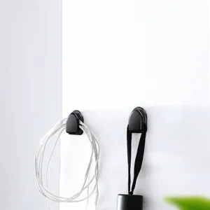 Mini gancio adesivo per auto e casa, piccolo gancio da parete invisibile nero, organizer