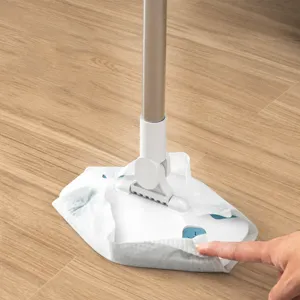 Household Flat Mop With Stainless Steel Telescopic Rod And Microfiber Cloth Holder For Floor Cleaning Dusting
