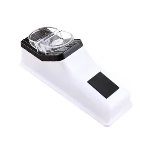Electric knife sharpener for kitchen home use, quick blade sharpening tool with clear safety cover.