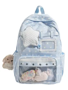 Japanischer Harajuku Stil Sternenmuster transparente Schultasche mit großem Rucksack