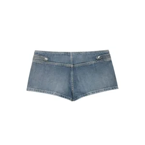 Femme décontracté denim micro short taille basse mode streetwear slim fit pantalon court.