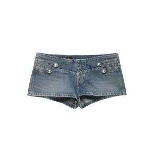 Short en jean taille basse pour femme sexy été décontracté mini short denim bleu