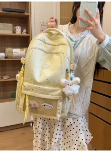 Japanischer Stil süßer Sternenprint transparente große Kapazität Studenten Rucksack Alltag